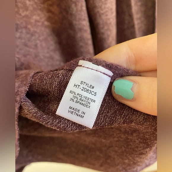 Zeana Cropped Turtleneck Sweater Purple XL - Picture 6 of 6